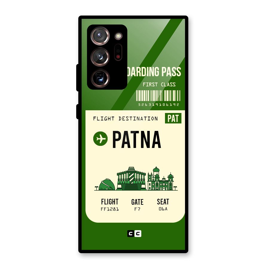 Patna Boarding Pass Glass Back Case for Galaxy Note 20 Ultra