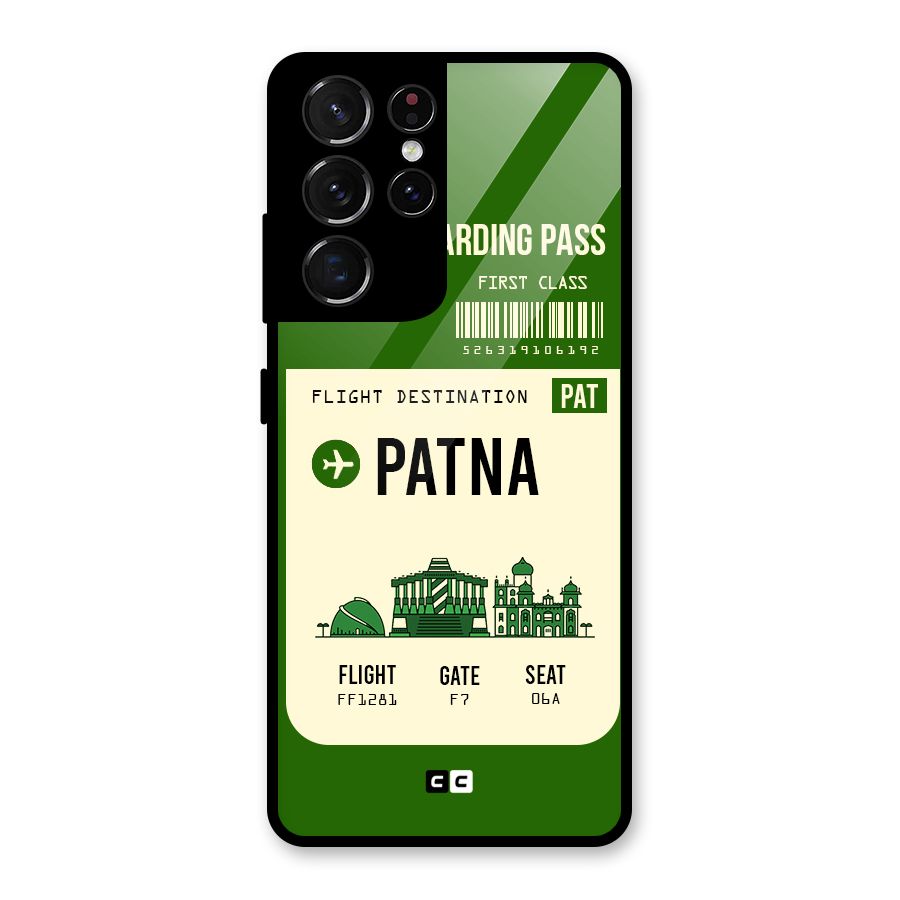 Patna Boarding Pass Glass Back Case for Galaxy S21 Ultra 5G