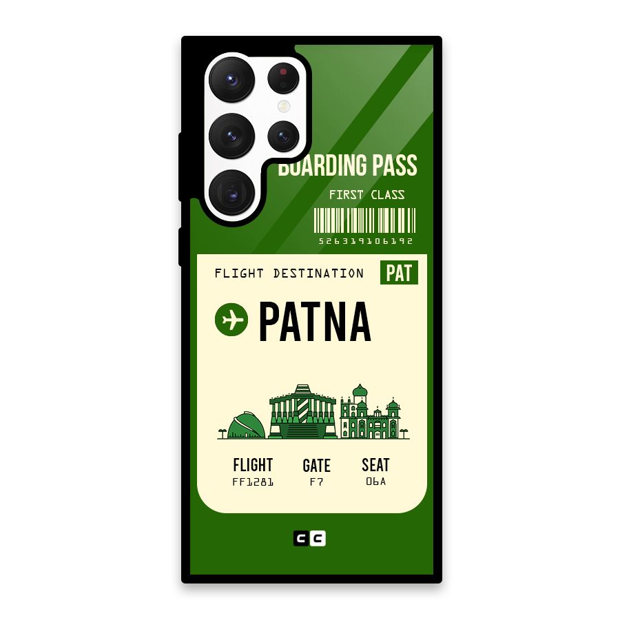 Patna Boarding Pass Glass Back Case for Galaxy S22 Ultra 5G