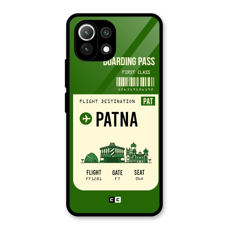 Patna Boarding Pass Glass Back Case for Mi 11 Lite NE 5G