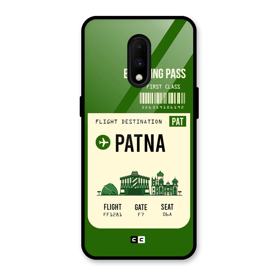 Patna Boarding Pass Glass Back Case for OnePlus 7
