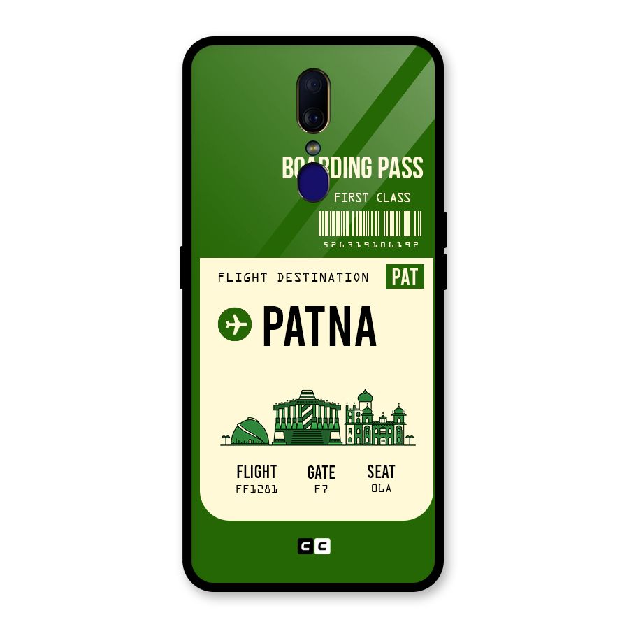 Patna Boarding Pass Glass Back Case for Oppo F11