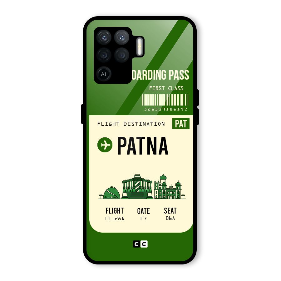 Patna Boarding Pass Glass Back Case for Oppo F19 Pro
