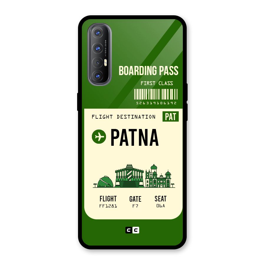 Patna Boarding Pass Glass Back Case for Oppo Reno3 Pro