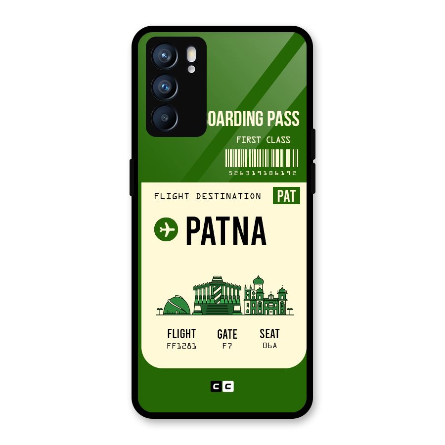 Patna Boarding Pass Glass Back Case for Oppo Reno6 5G