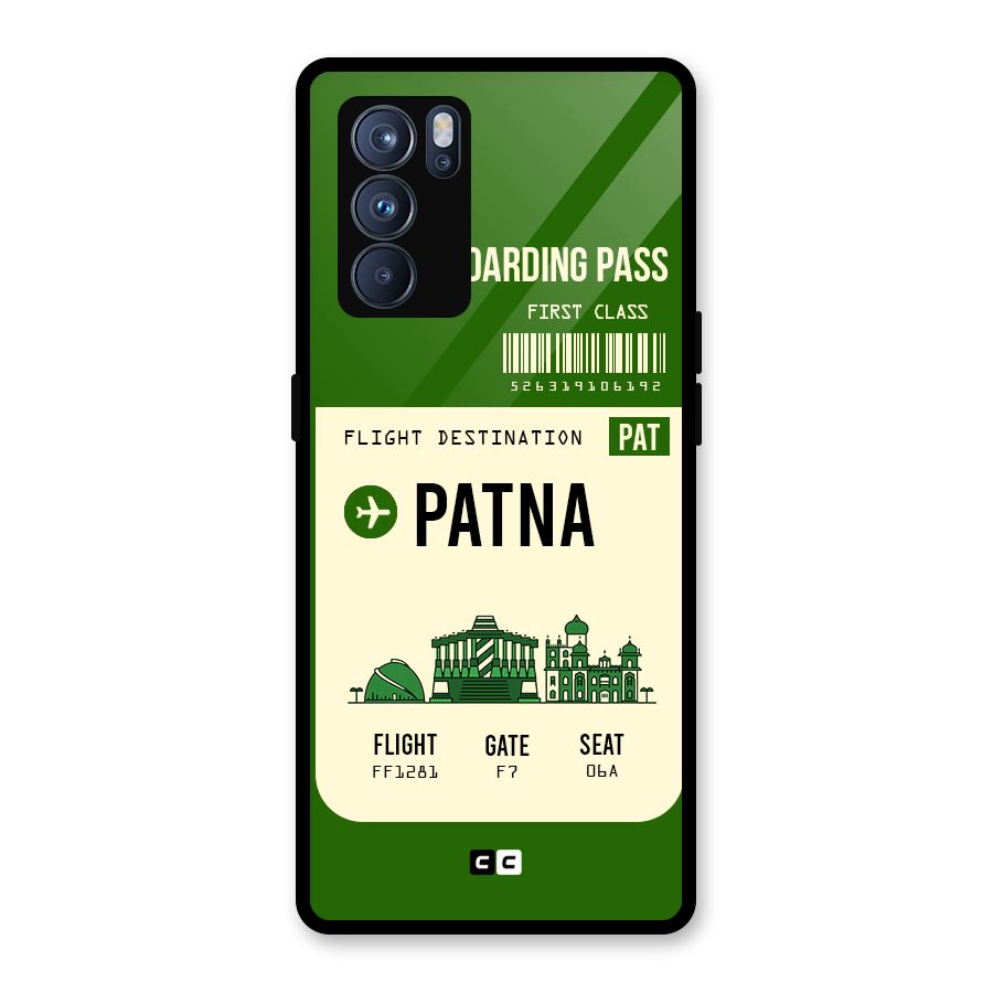 Patna Boarding Pass Glass Back Case for Oppo Reno6 Pro 5G