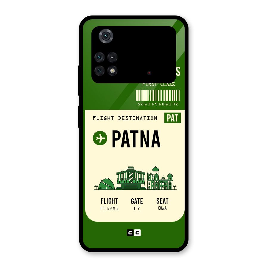 Patna Boarding Pass Glass Back Case for Poco M4 Pro 4G