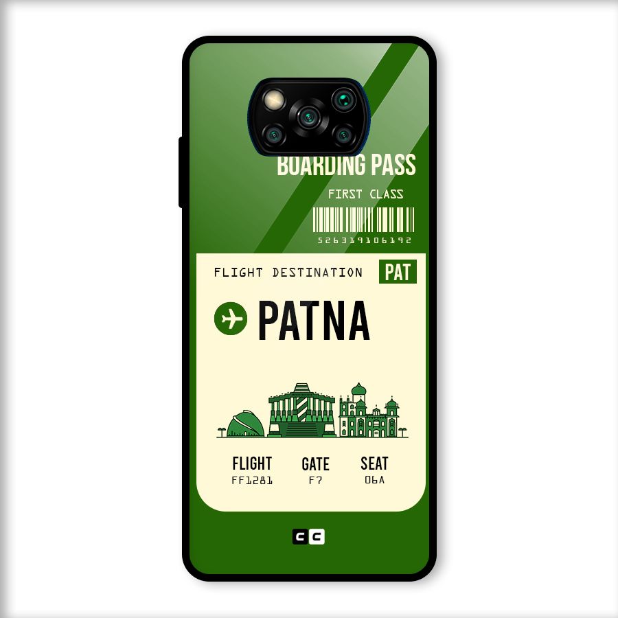 Patna Boarding Pass Glass Back Case for Poco X3