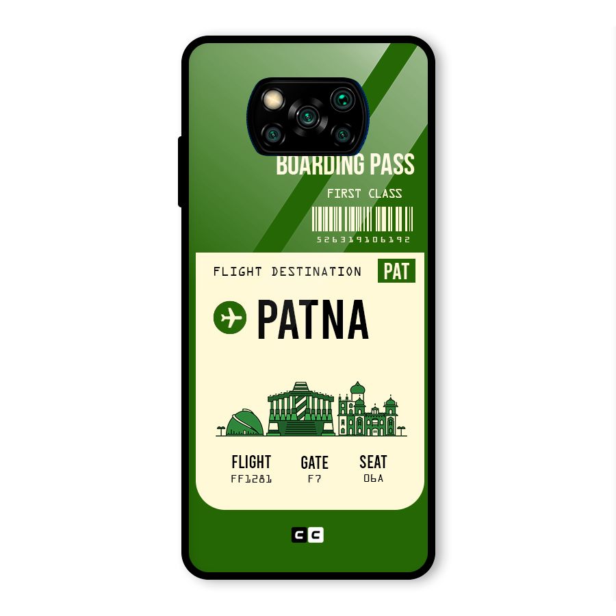 Patna Boarding Pass Glass Back Case for Poco X3 Pro
