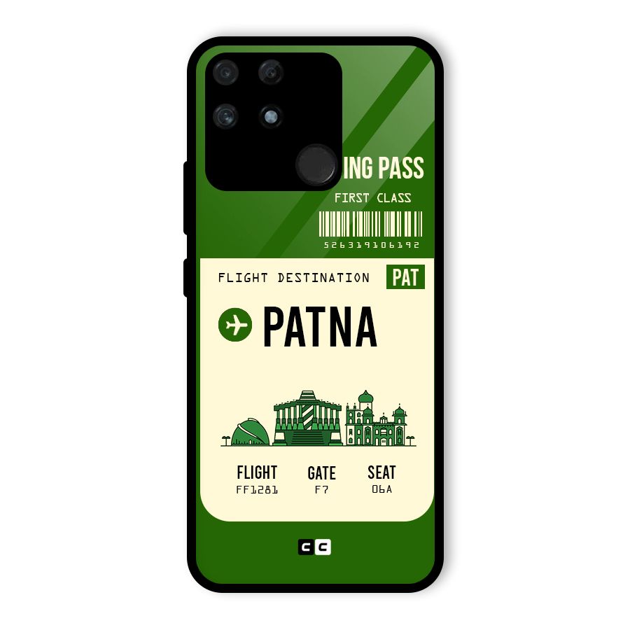 Patna Boarding Pass Glass Back Case for Realme Narzo 50A
