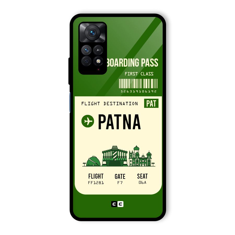 Patna Boarding Pass Glass Back Case for Redmi Note 11 Pro