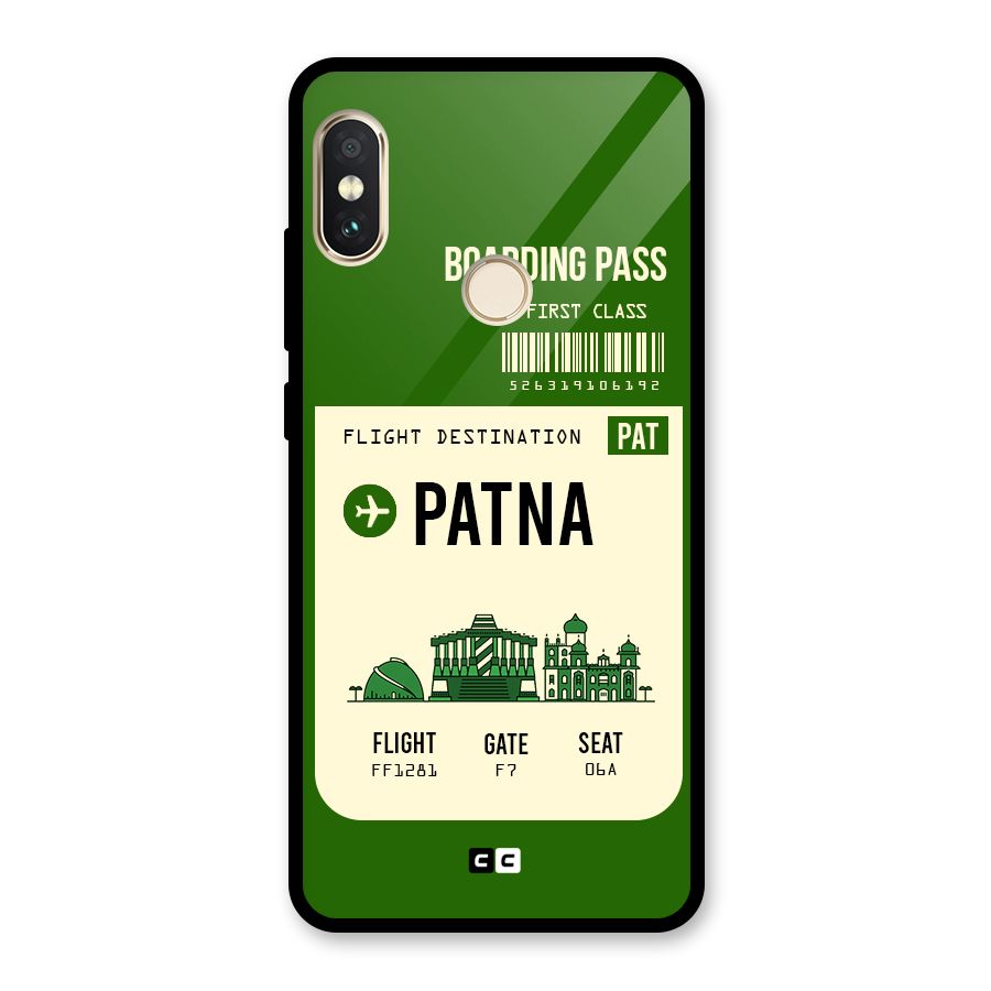 Patna Boarding Pass Glass Back Case for Redmi Note 5 Pro