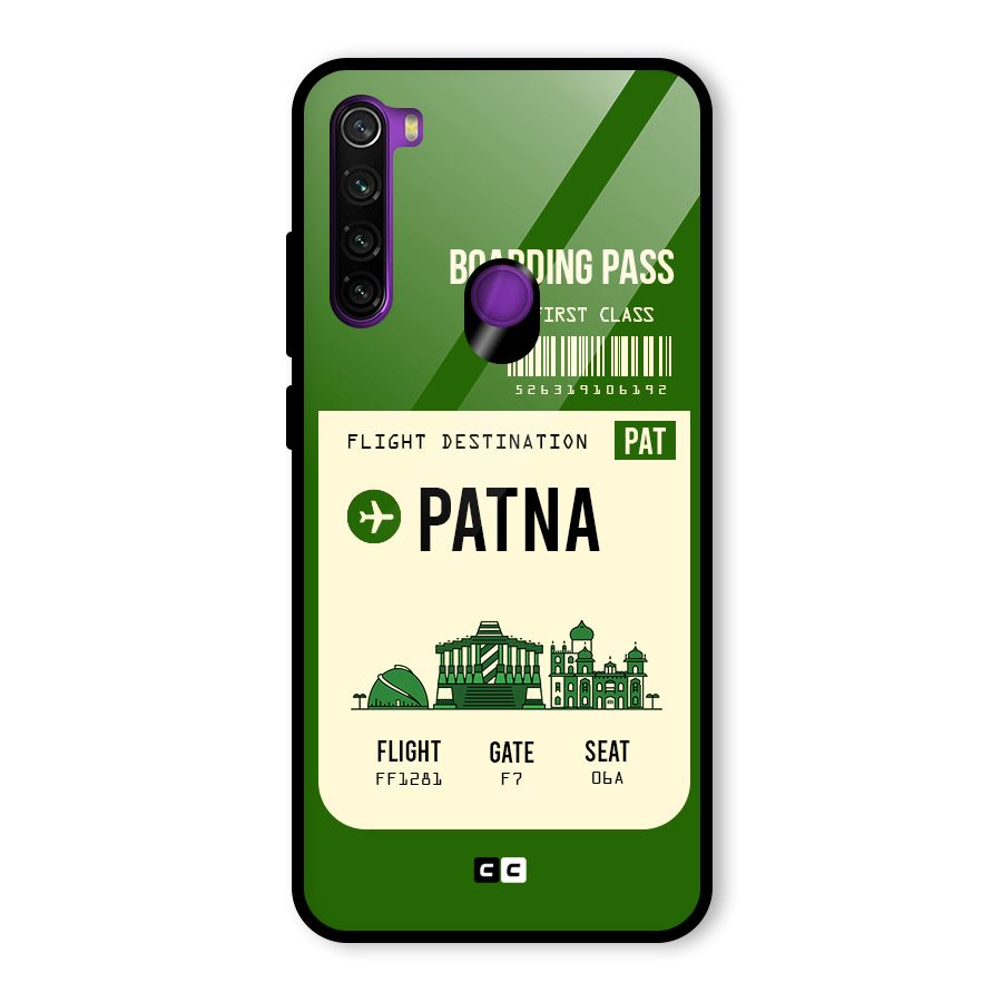 Patna Boarding Pass Glass Back Case for Redmi Note 8