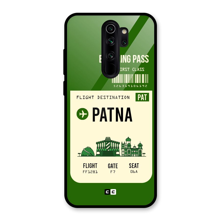 Patna Boarding Pass Glass Back Case for Redmi Note 8 Pro