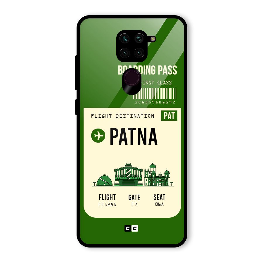 Patna Boarding Pass Glass Back Case for Redmi Note 9
