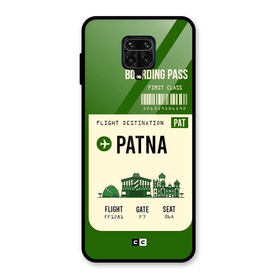 Patna Boarding Pass Glass Back Case for Redmi Note 9 Pro Max