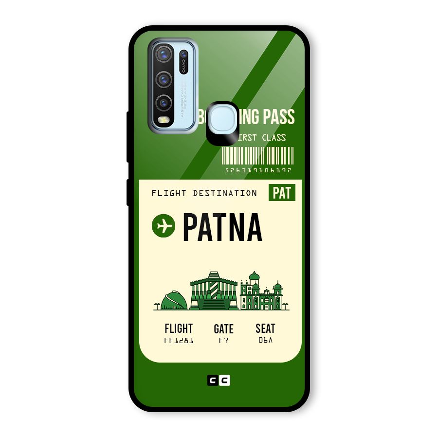Patna Boarding Pass Glass Back Case for Vivo Y30