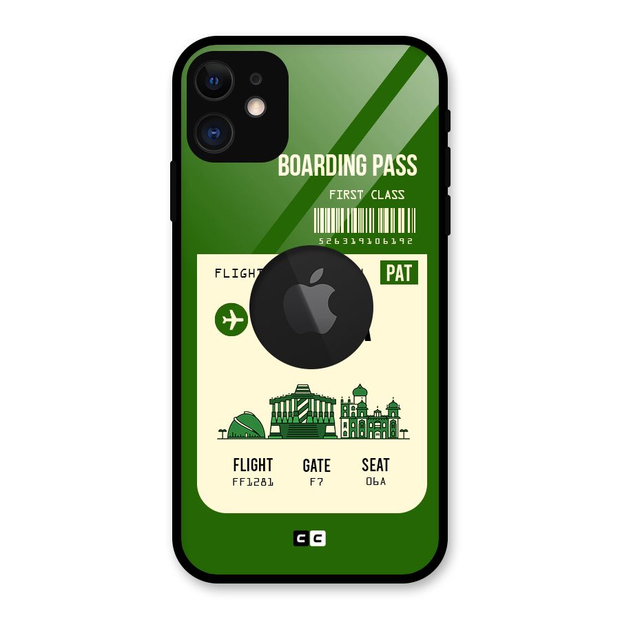 Patna Boarding Pass Glass Back Case for iPhone 11 Logo Cut