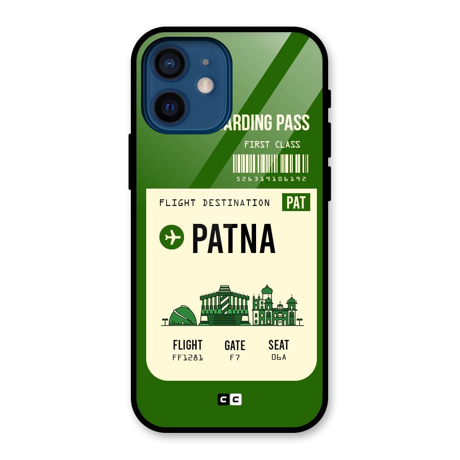 Patna Boarding Pass Glass Back Case for iPhone 12 Mini