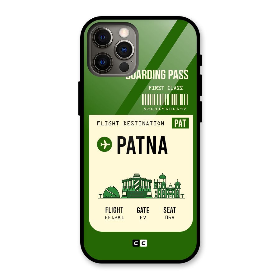 Patna Boarding Pass Glass Back Case for iPhone 12 Pro