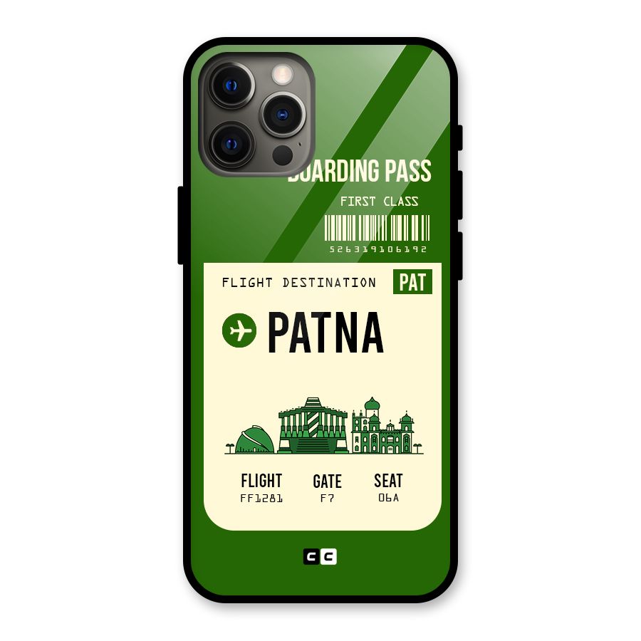 Patna Boarding Pass Glass Back Case for iPhone 12 Pro Max