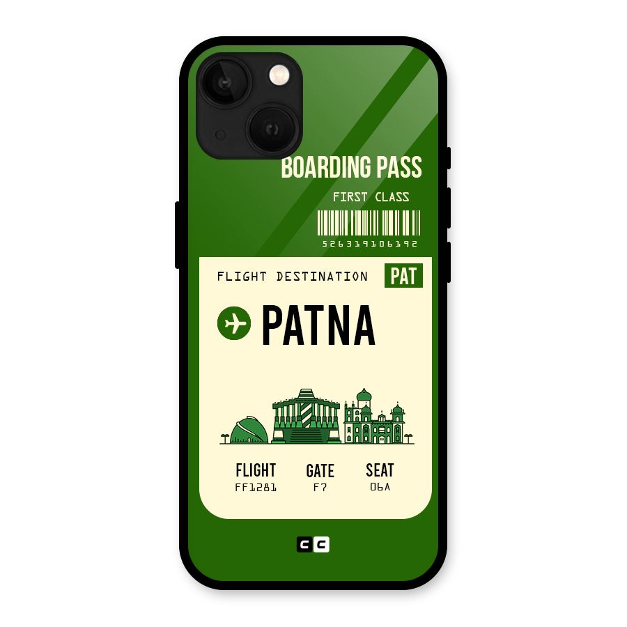 Patna Boarding Pass Glass Back Case for iPhone 13