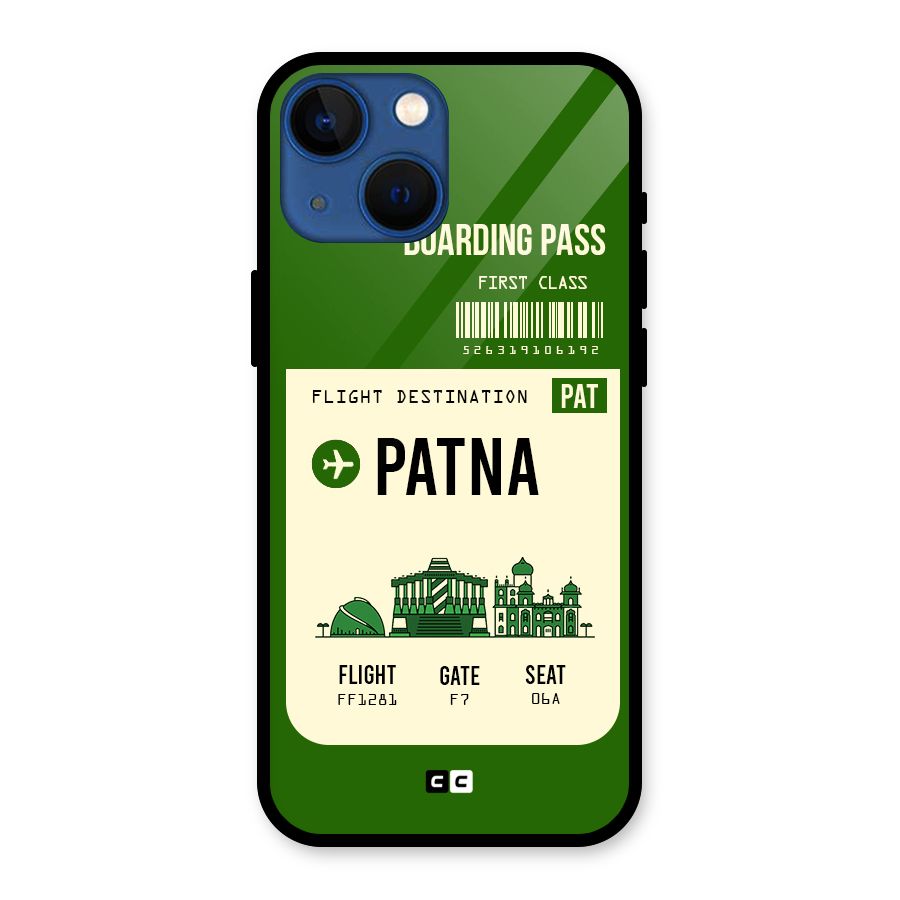Patna Boarding Pass Glass Back Case for iPhone 13 Mini