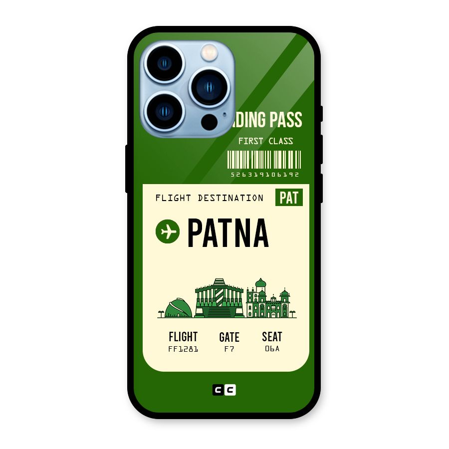Patna Boarding Pass Glass Back Case for iPhone 13 Pro