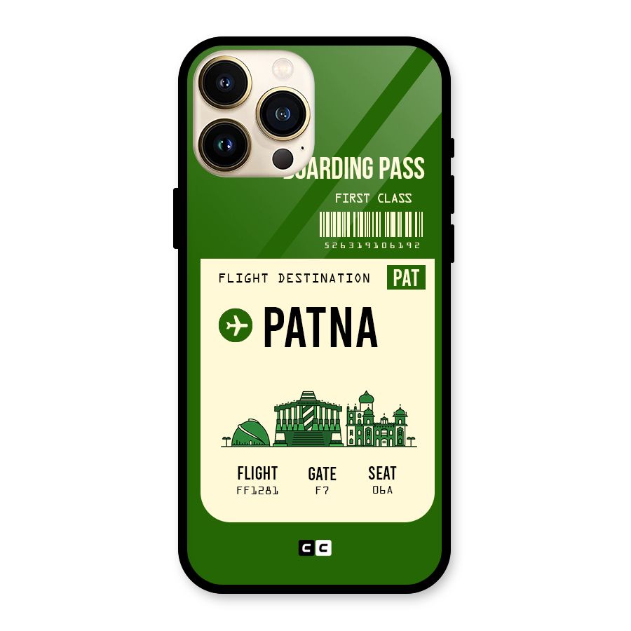 Patna Boarding Pass Glass Back Case for iPhone 13 Pro Max