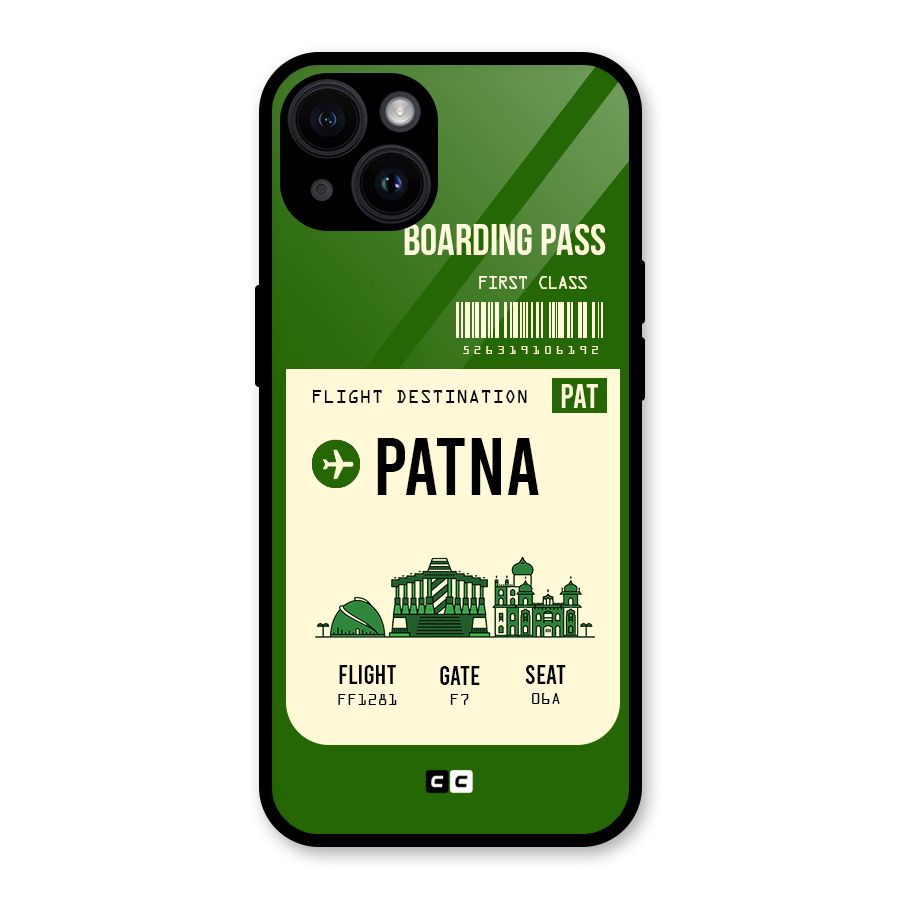 Patna Boarding Pass Glass Back Case for iPhone 14