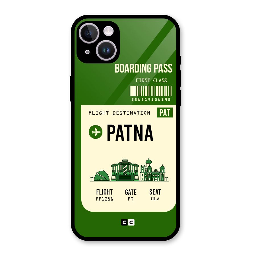 Patna Boarding Pass Glass Back Case for iPhone 14 Plus