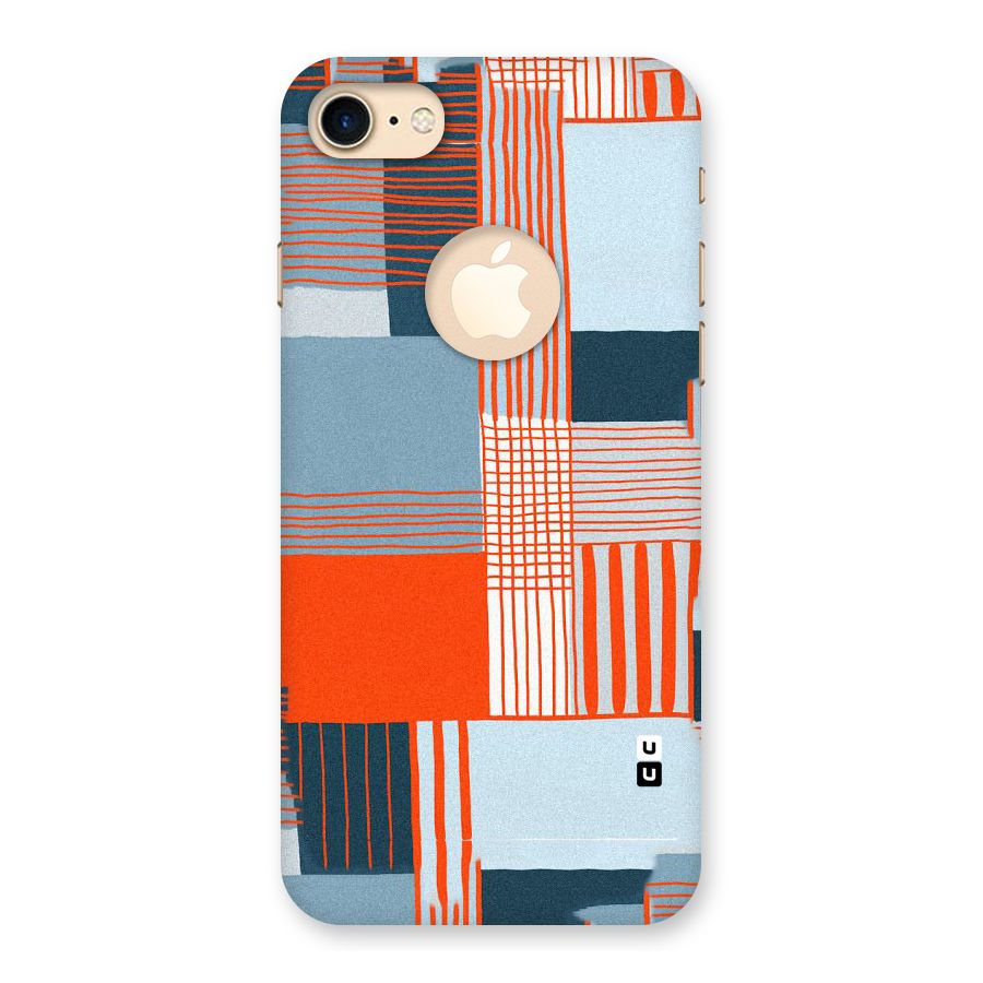 Pattern In Lines Back Case for iPhone 7 Logo Cut