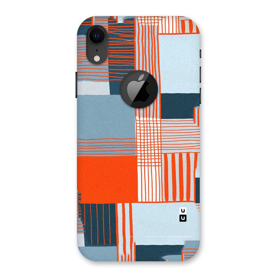 Pattern In Lines Back Case for iPhone XR Logo Cut