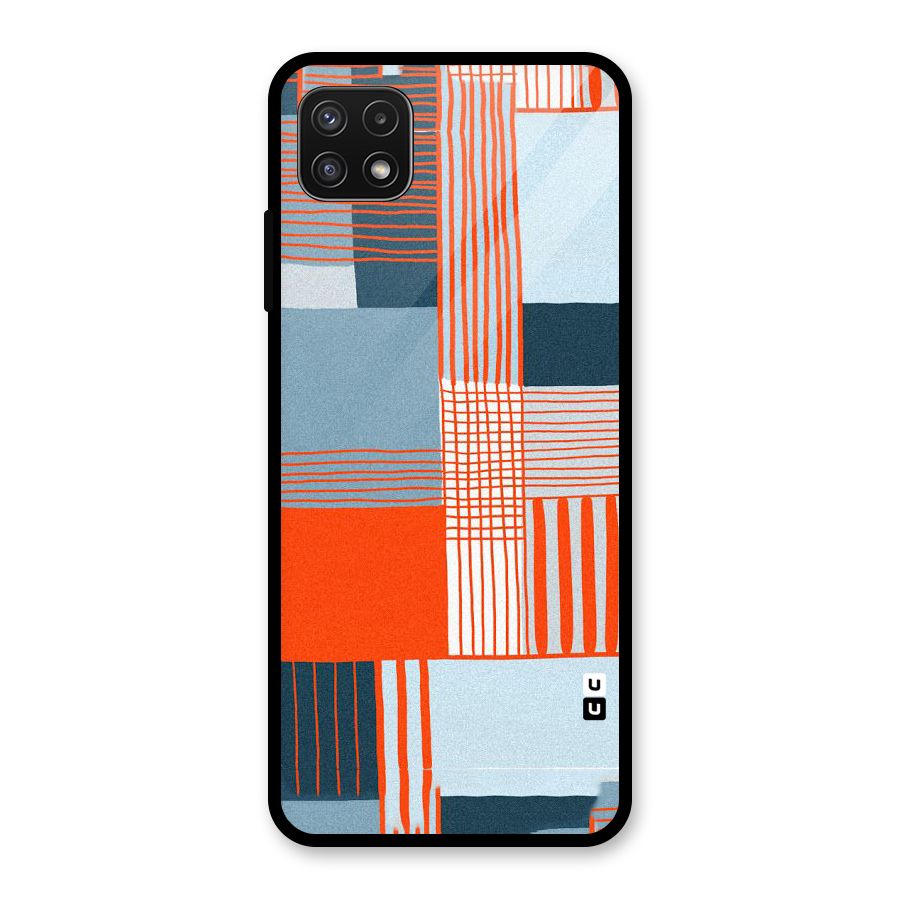 Pattern In Lines Glass Back Case for Galaxy A22 5G
