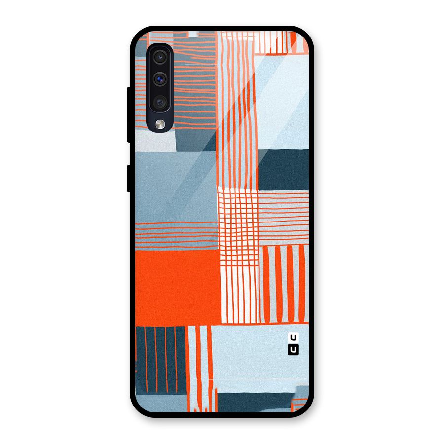Pattern In Lines Glass Back Case for Galaxy A50
