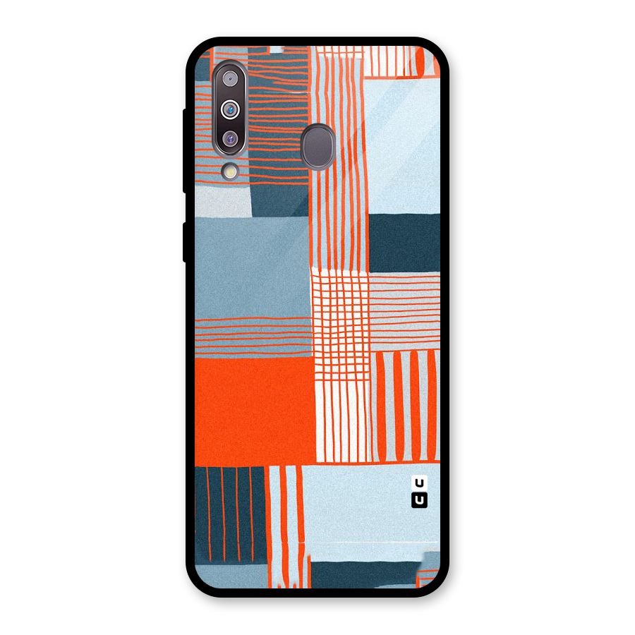 Pattern In Lines Glass Back Case for Galaxy M30