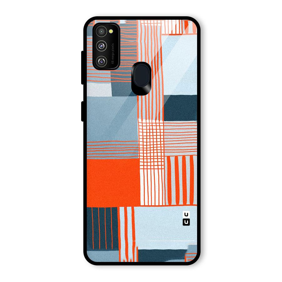 Pattern In Lines Glass Back Case for Galaxy M30s