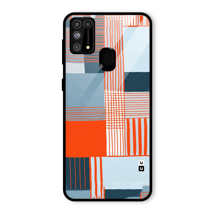 Pattern In Lines Glass Back Case for Galaxy M31