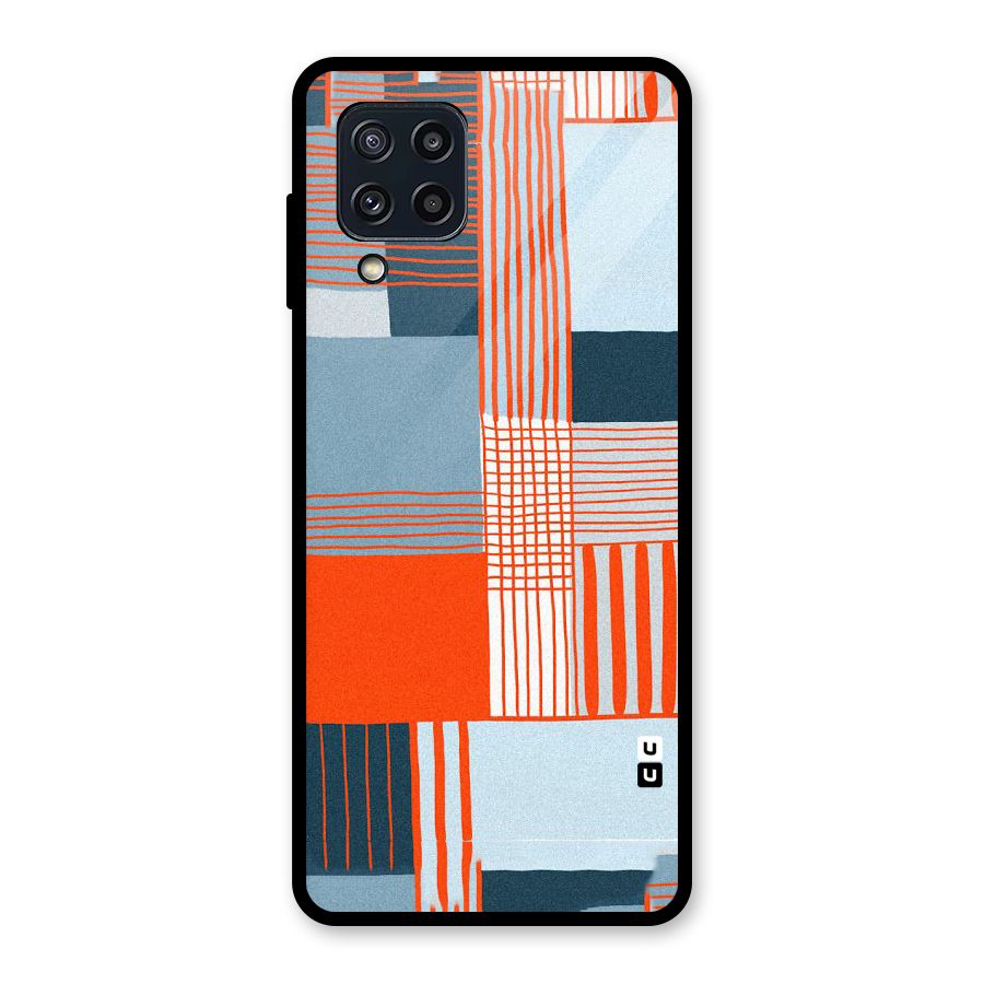 Pattern In Lines Glass Back Case for Galaxy M32