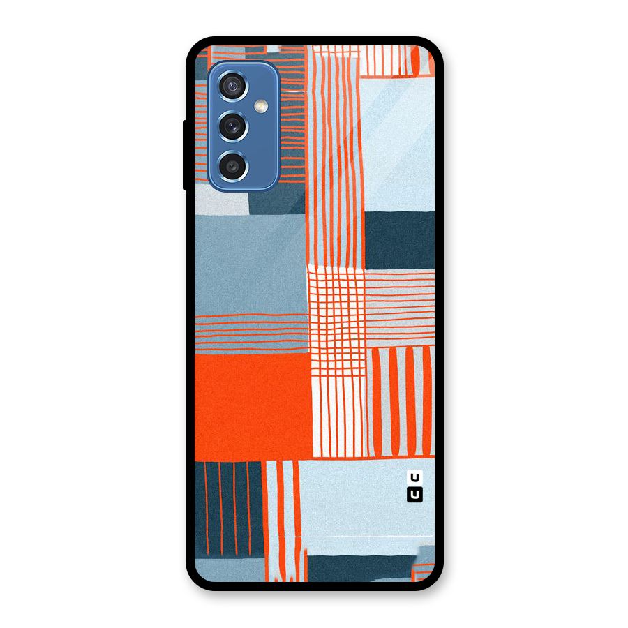 Pattern In Lines Glass Back Case for Galaxy M52 5G