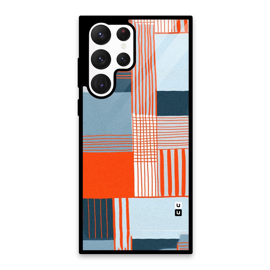 Pattern In Lines Glass Back Case for Galaxy S22 Ultra 5G