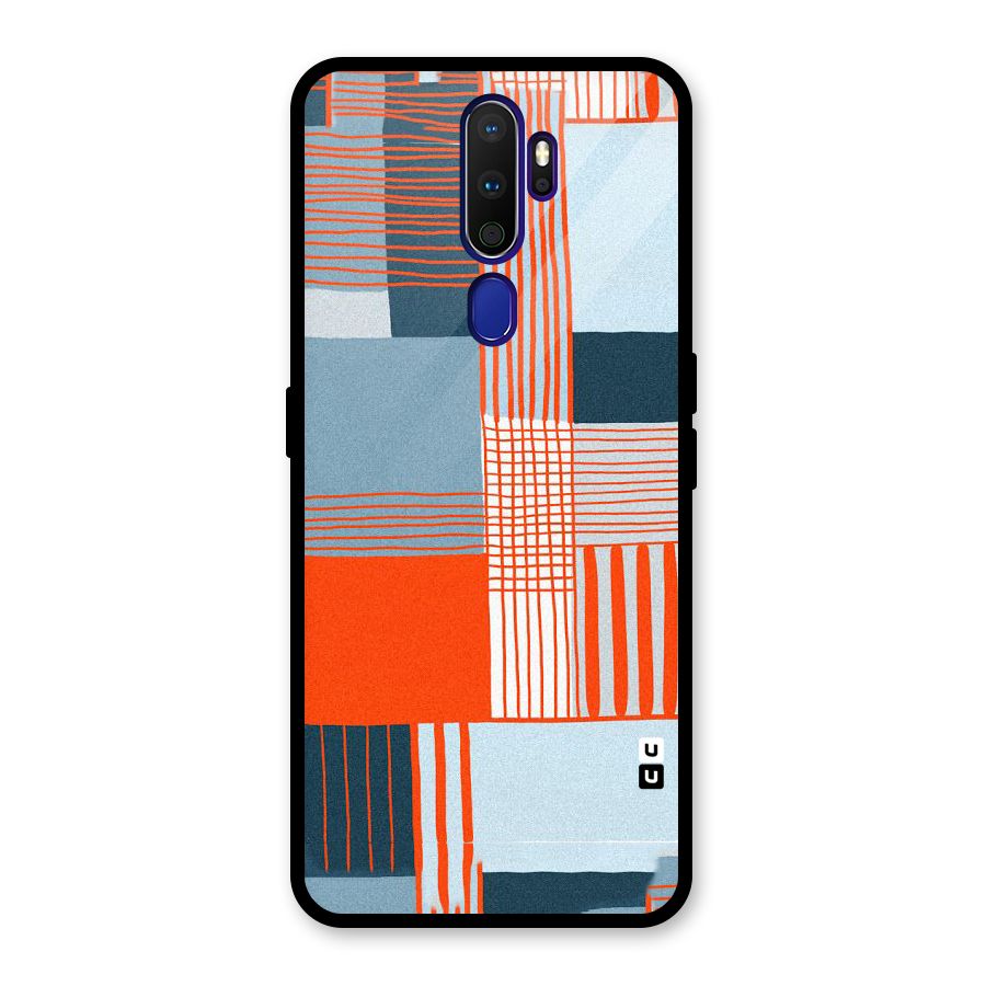 Pattern In Lines Glass Back Case for Oppo A9 (2020)