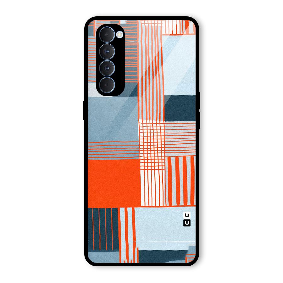 Pattern In Lines Glass Back Case for Oppo Reno4 Pro