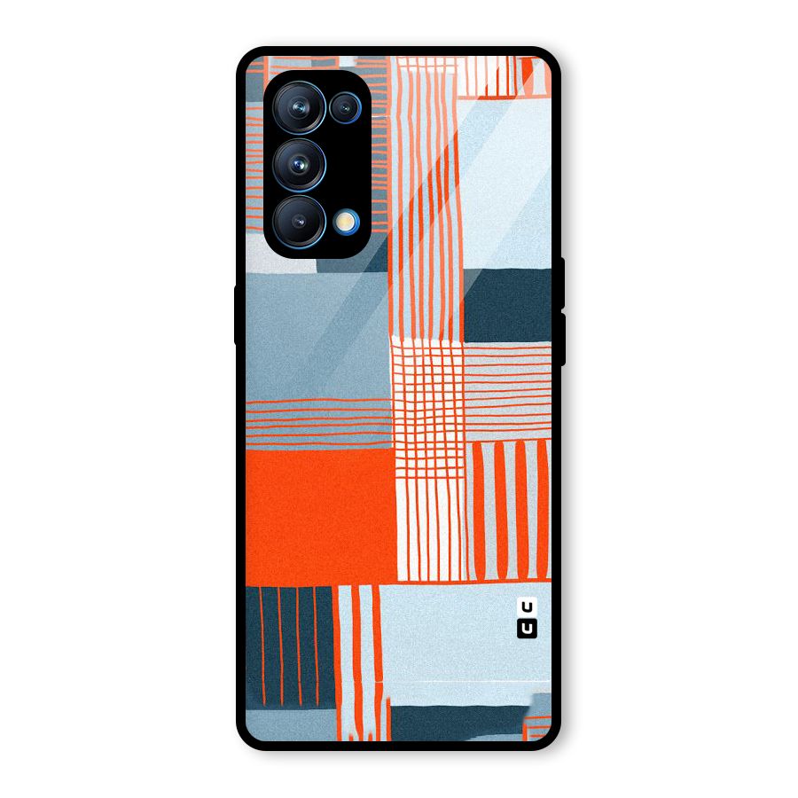 Pattern In Lines Glass Back Case for Oppo Reno5 Pro 5G