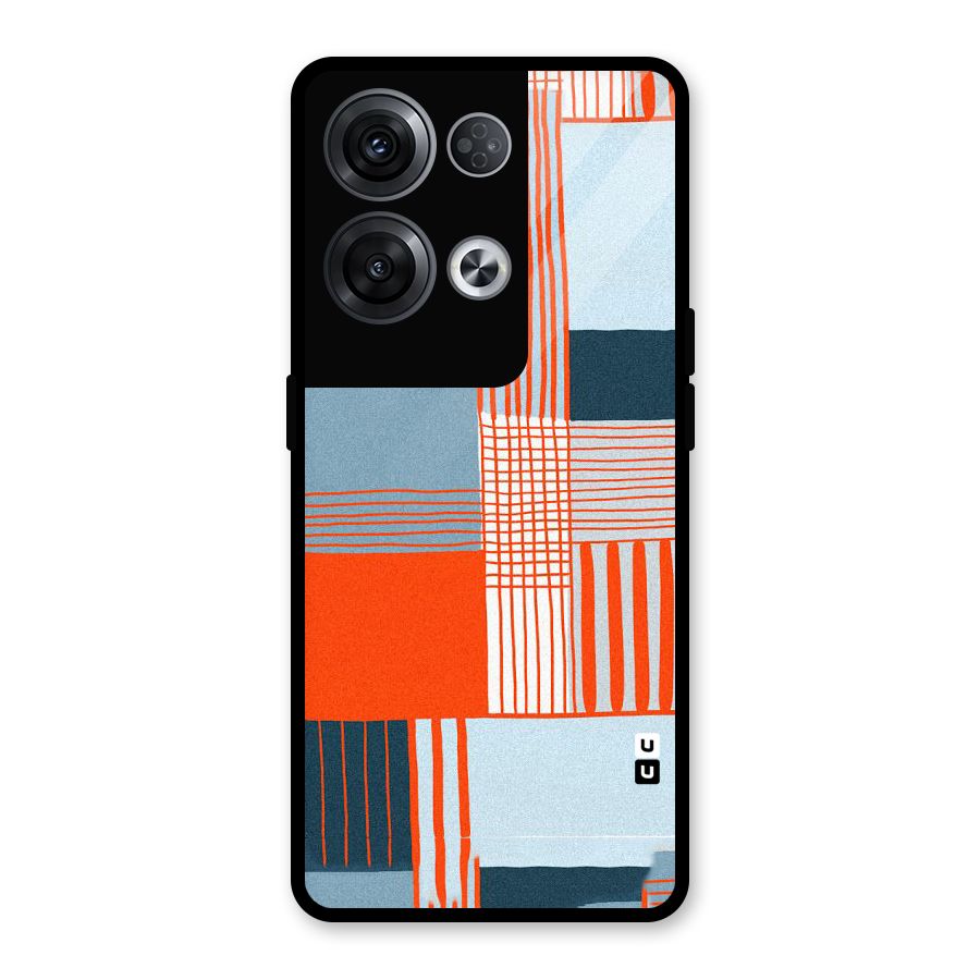 Pattern In Lines Glass Back Case for Oppo Reno8 Pro 5G