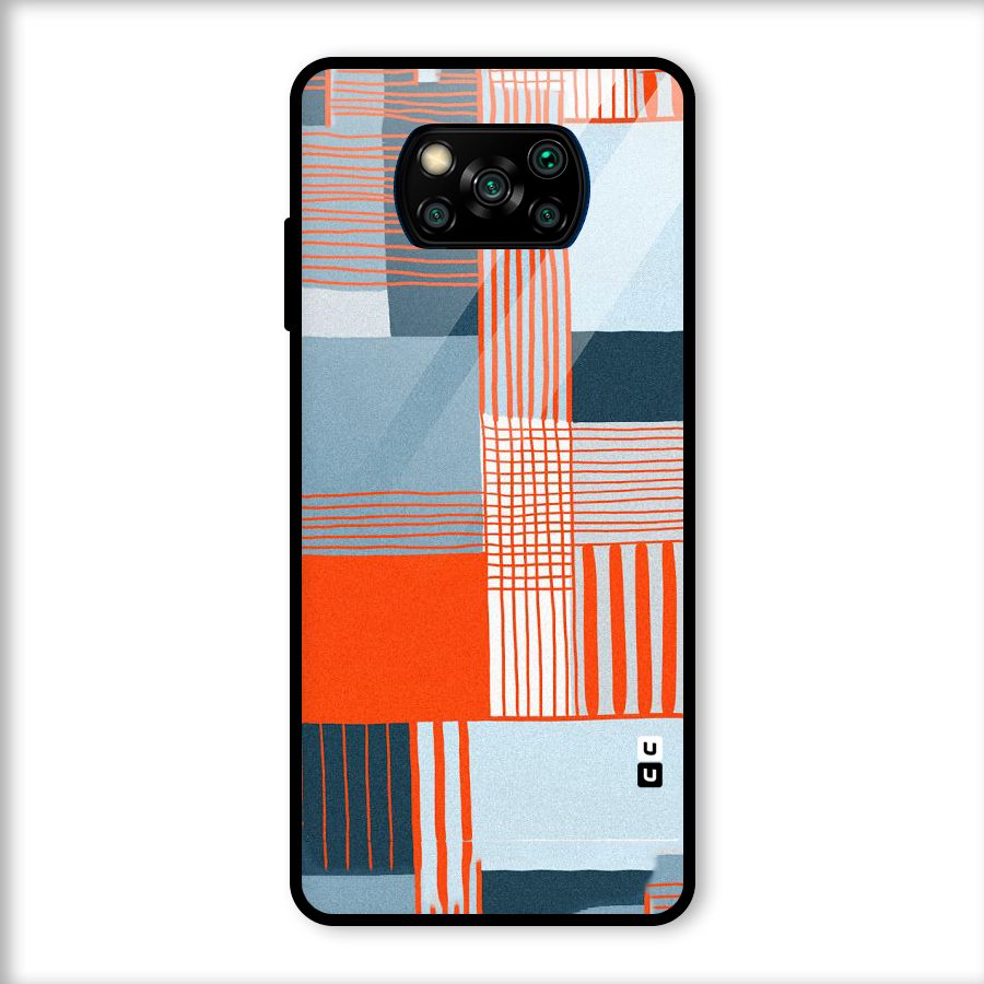 Pattern In Lines Glass Back Case for Poco X3
