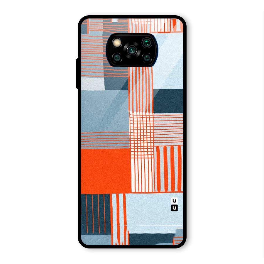 Pattern In Lines Glass Back Case for Poco X3 Pro