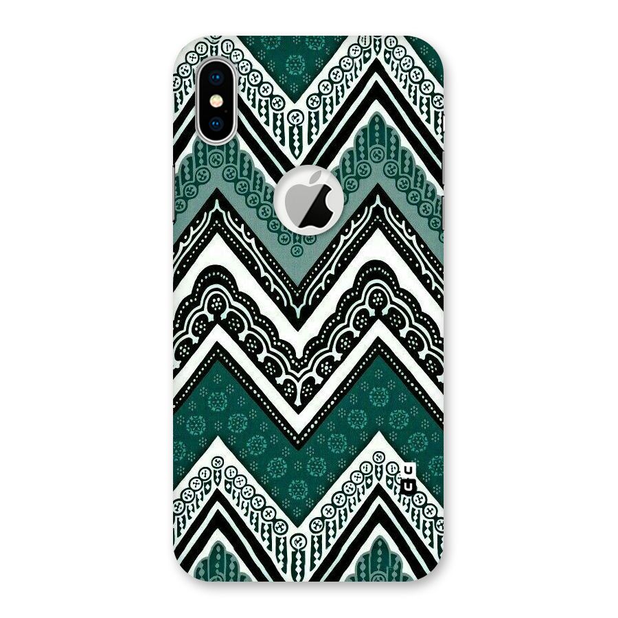 Patterned Chevron Back Case for iPhone X Logo Cut