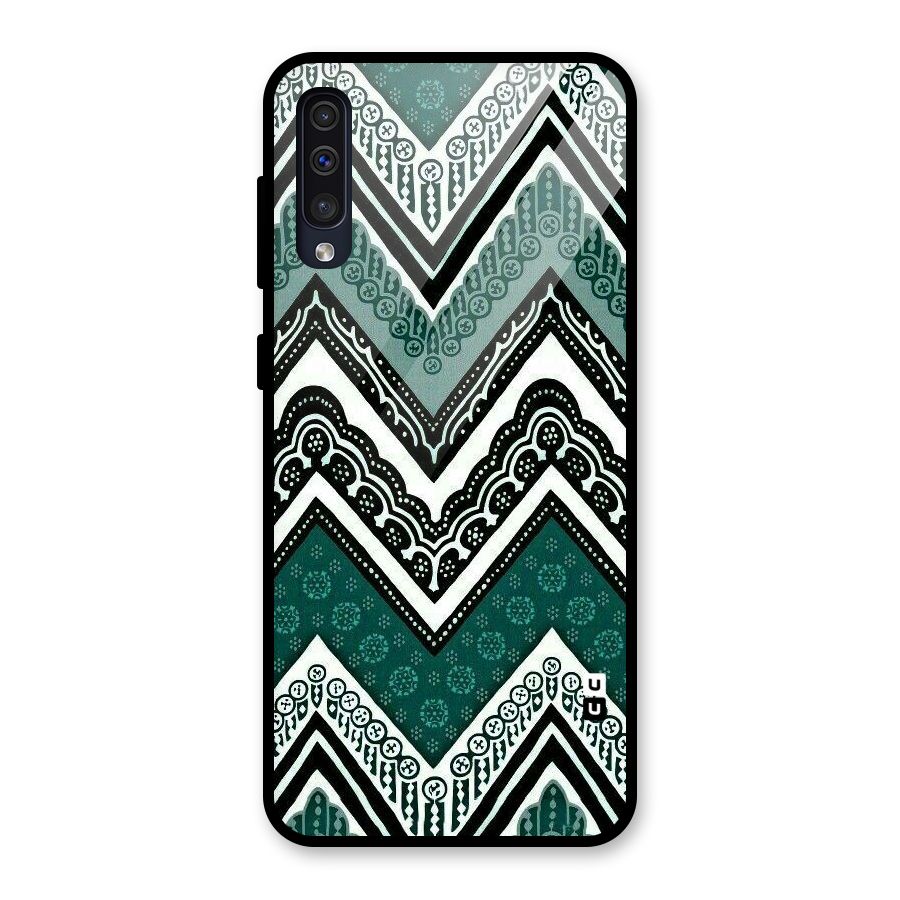 Patterned Chevron Glass Back Case for Galaxy A50