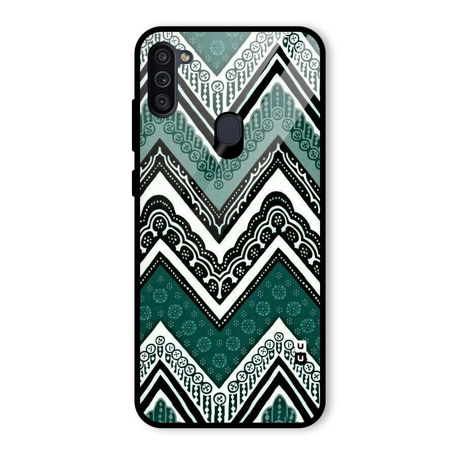 Patterned Chevron Glass Back Case for Galaxy M11